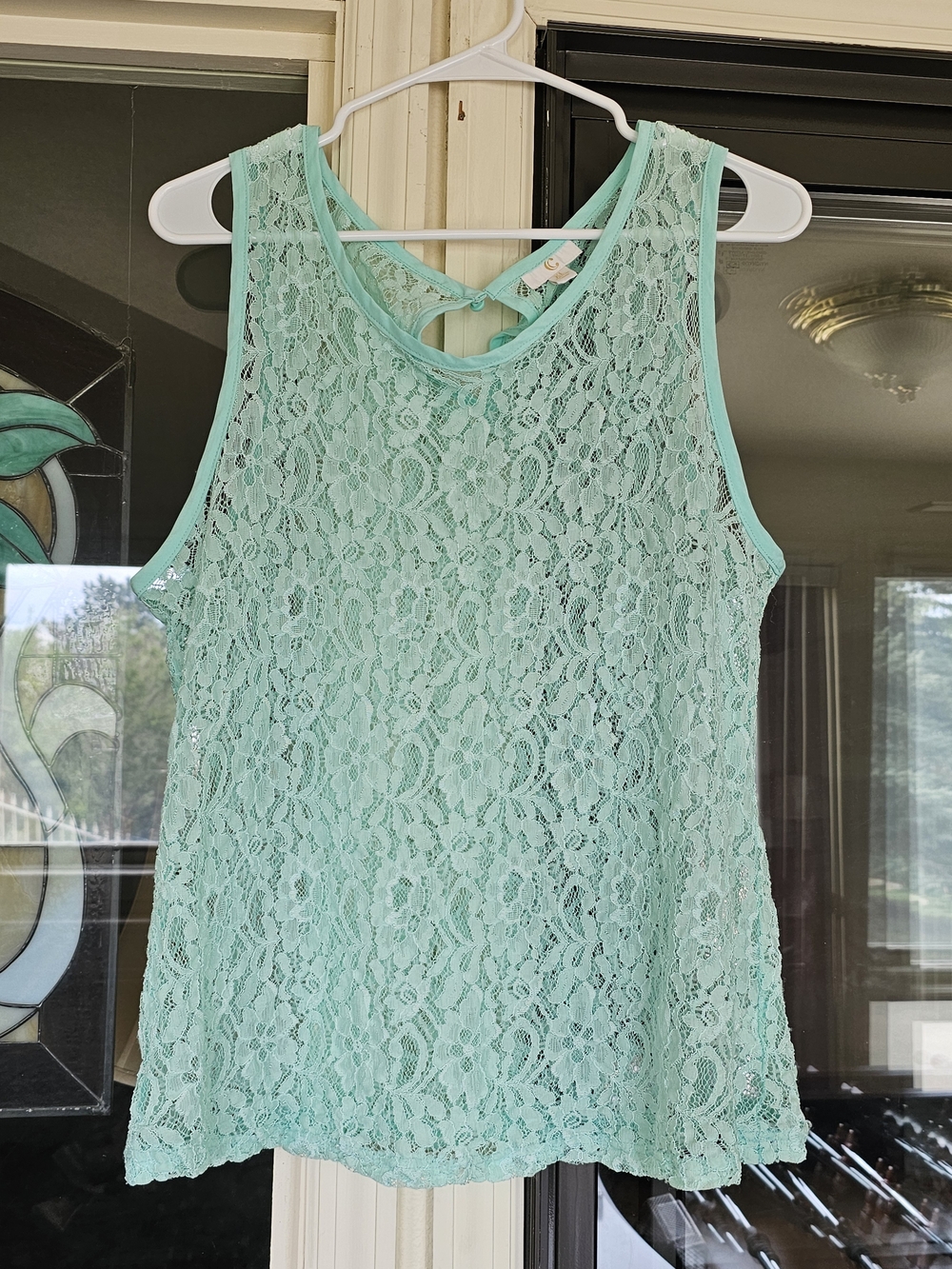 C Mint Lace Sleeveless Tank Size Largr